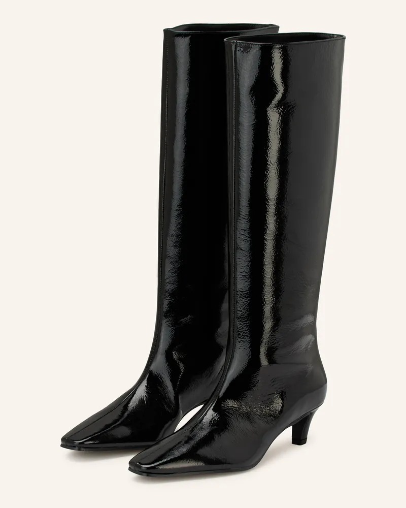 Bianca Di Lackstiefel schwarz Schwarz