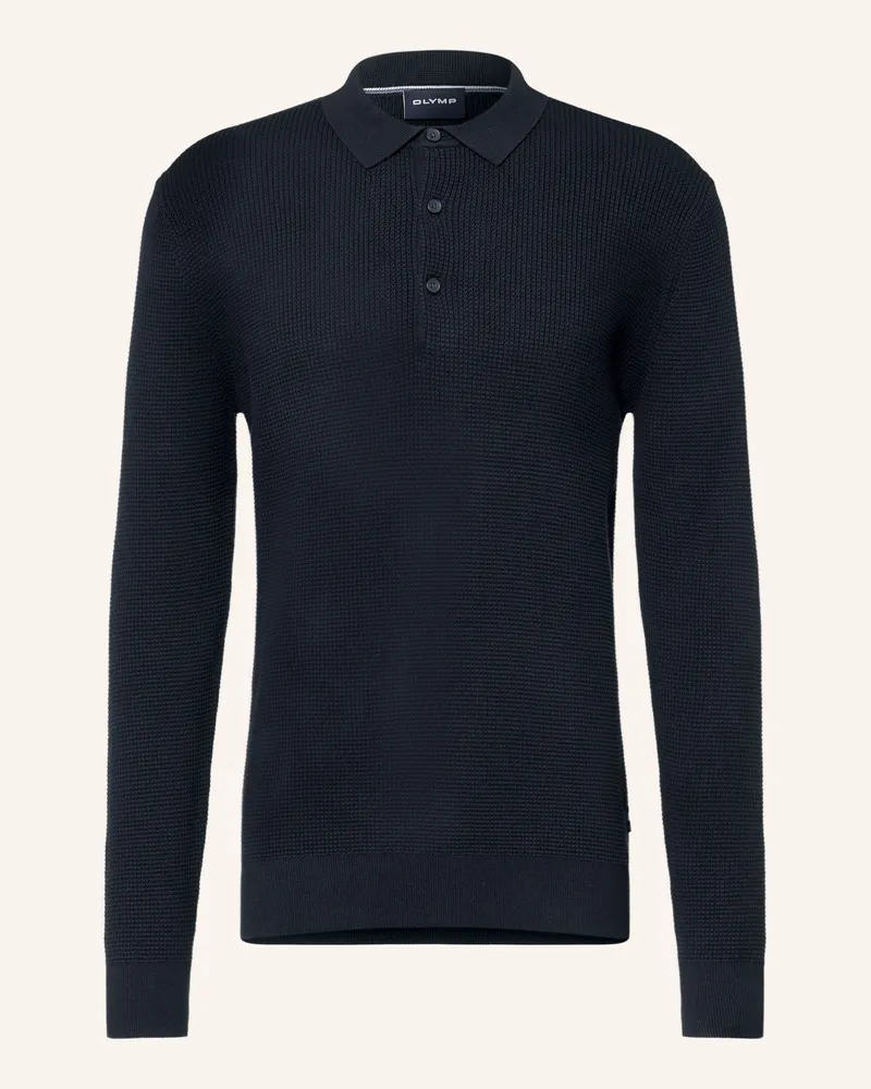 Olymp Strick-Poloshirt blau Dunkelblau