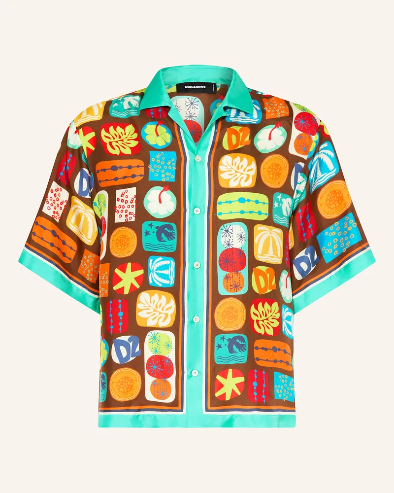 Dsquared2 T-Shirt BOWLING aus Seide Braun
