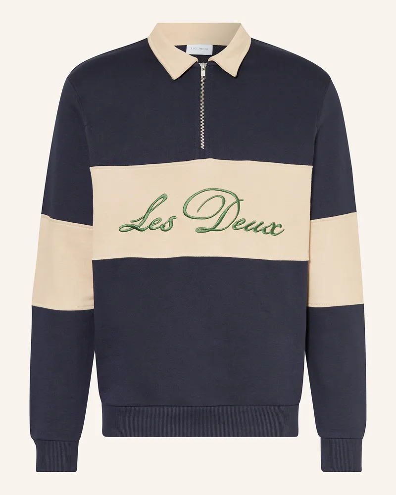 LES DEUX Rugbyshirt Cory blau Dunkelblau