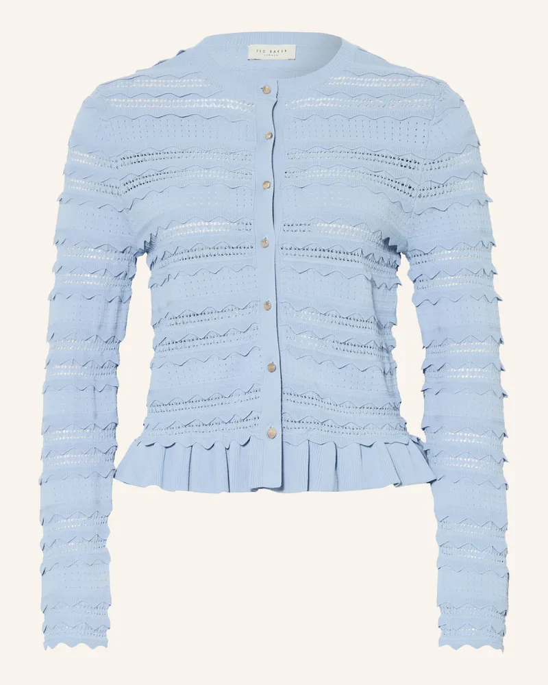 Ted Baker Strickjacke Avria Mit Rüschen blau Hellblau
