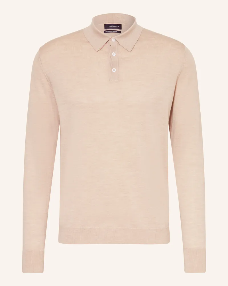 Strokesman's Strick-Poloshirt aus Merinowolle Beige