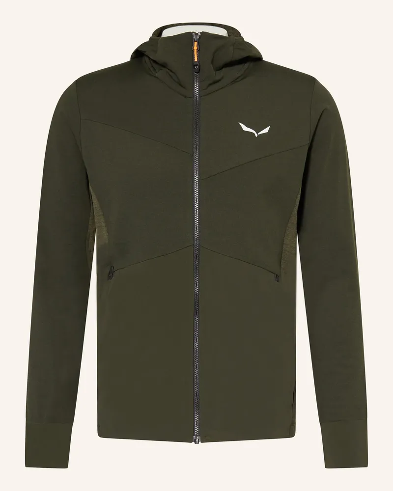 Salewa Midlayer-Jacke PUEZ ALPINE MERINO DURASTRETCH Dunkelgrün