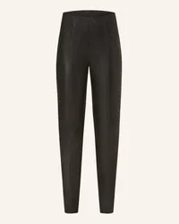 COMMA Leggings in Lederoptik Schwarz