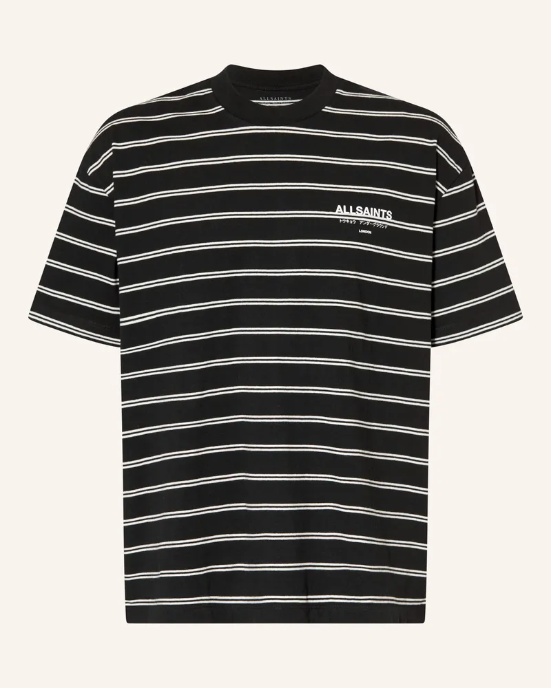 AllSaints T-Shirt Undergrnd Stripe schwarz Schwarz