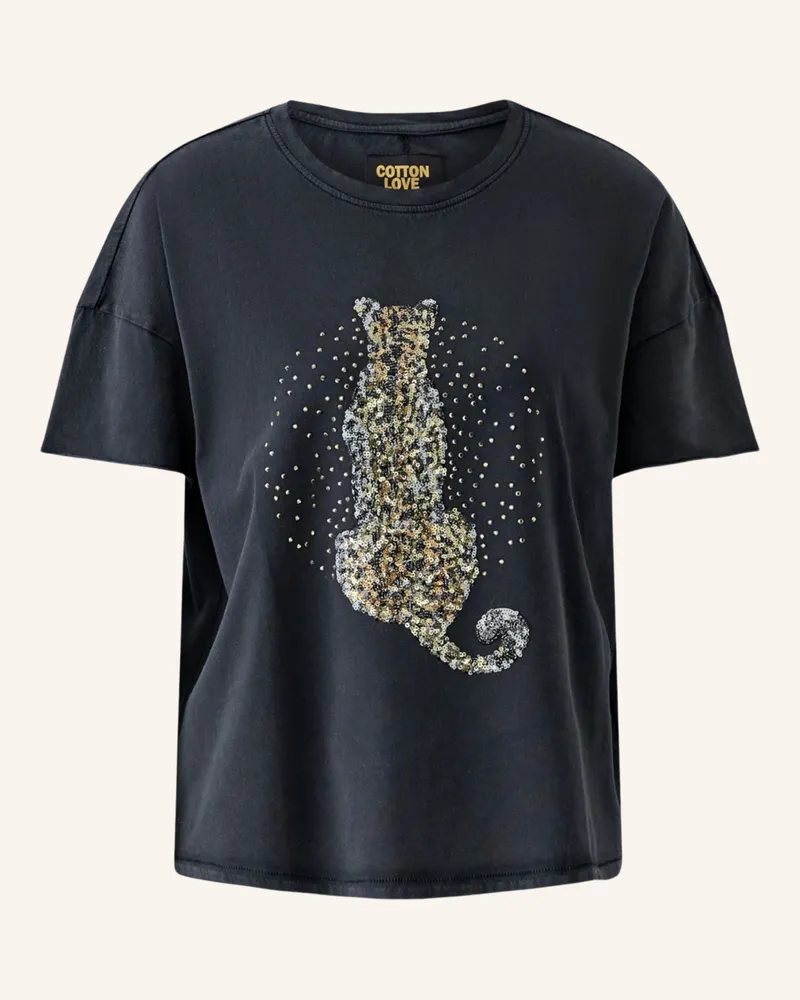 Oui  T-Shirt schwarz Grau