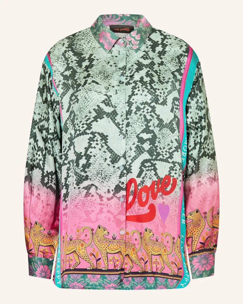 Miss Goodlife Hemdbluse Aus Satin gruen Grün