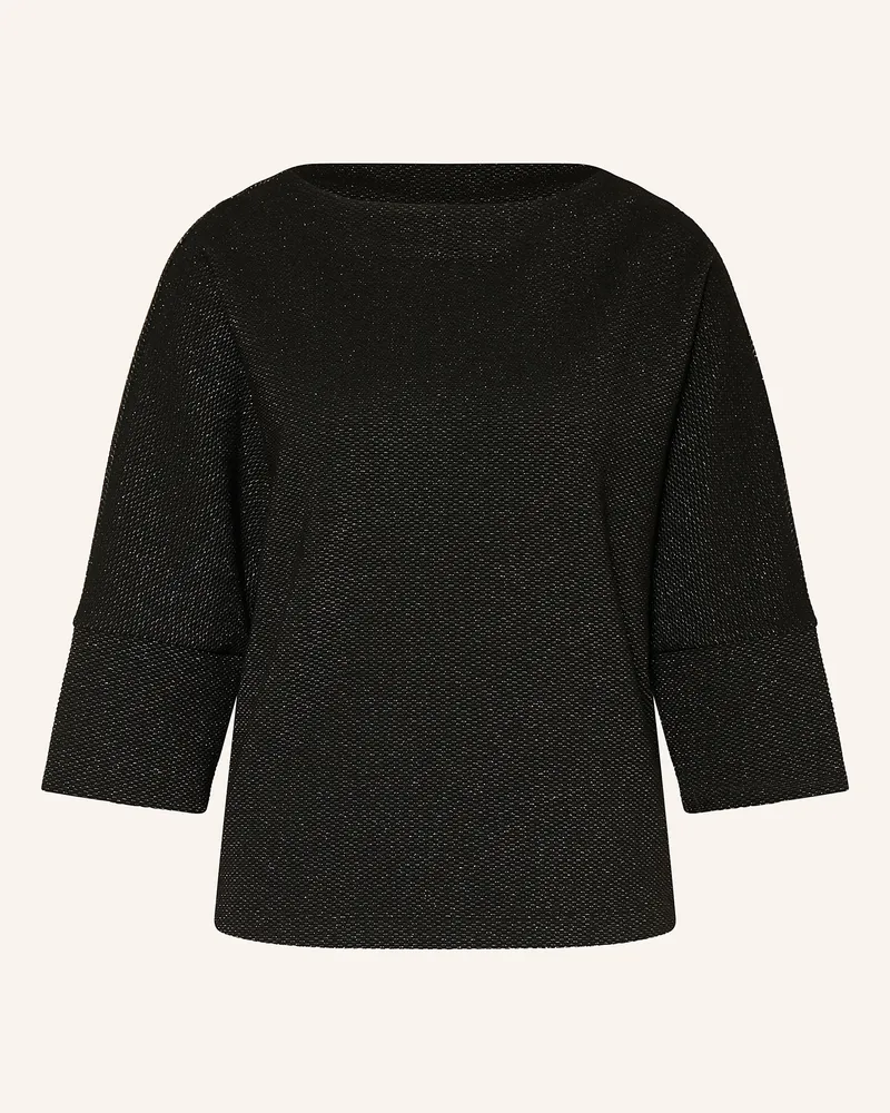 S.Oliver Pullover mit 3/4-Arm und Glitzergarn Schwarz