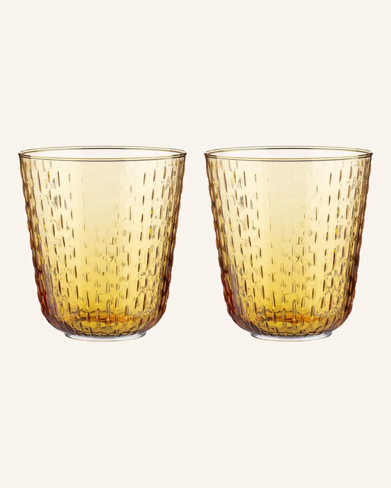 Marimekko 2er-Set Trinkgläser Syksy gelb Dunkelgelb