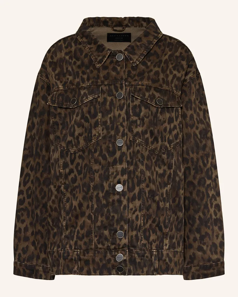 AllSaints Oversized-Jeansjacke WILLOW Dunkelbraun