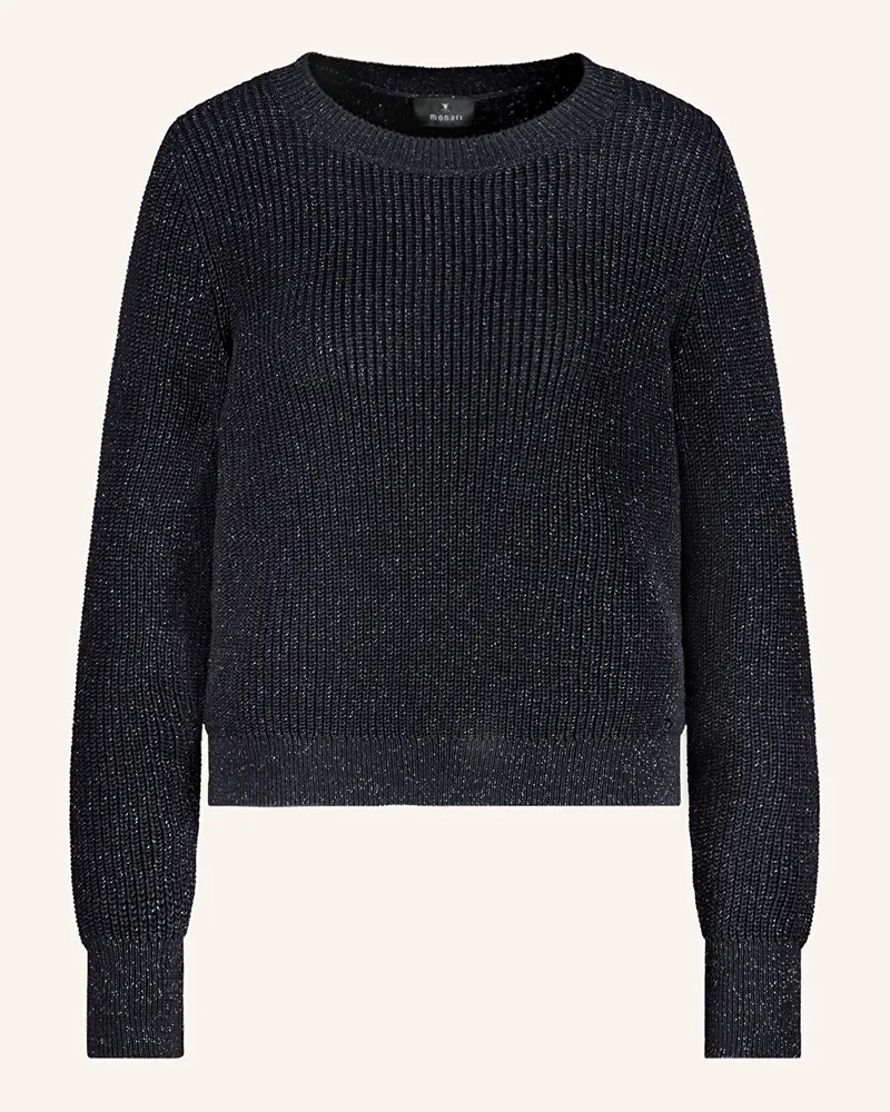 monari Pullover mit Glitzegarn Dunkelblau