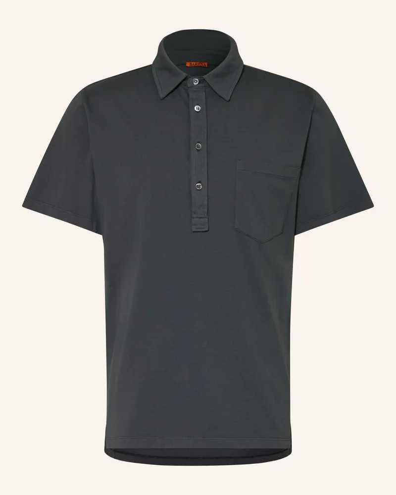 BARENA Jersey-Poloshirt schwarz Dunkelgrau