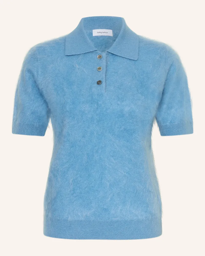 Darling Harbour Strick-Poloshirt Aus Cashmere blau Oceanblue