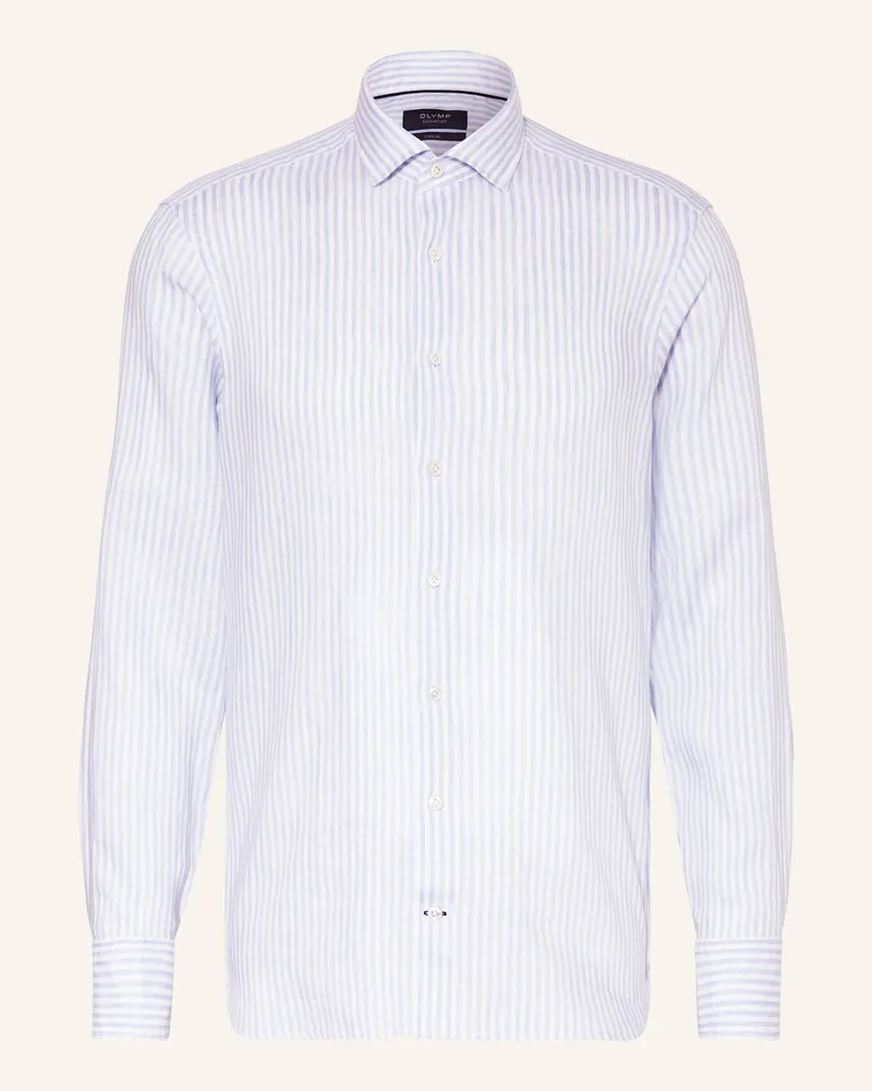 Olymp Leinenhemd tailored fit Hellblau