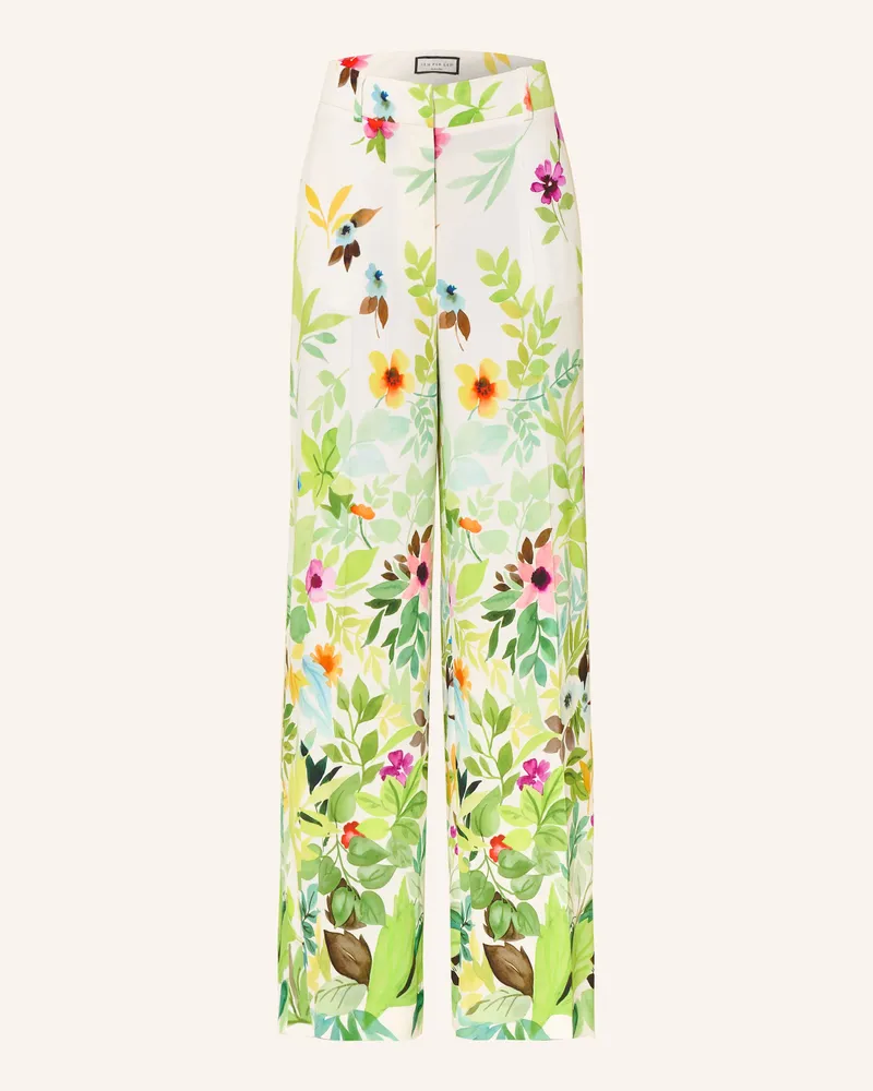 SEM PER LEI Marlenehose aus Satin Weiss