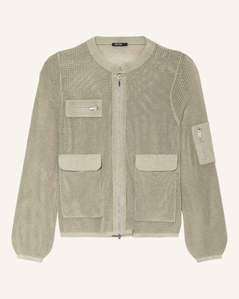 MARC AUREL Strickjacke mit Glitzergarn Oliv