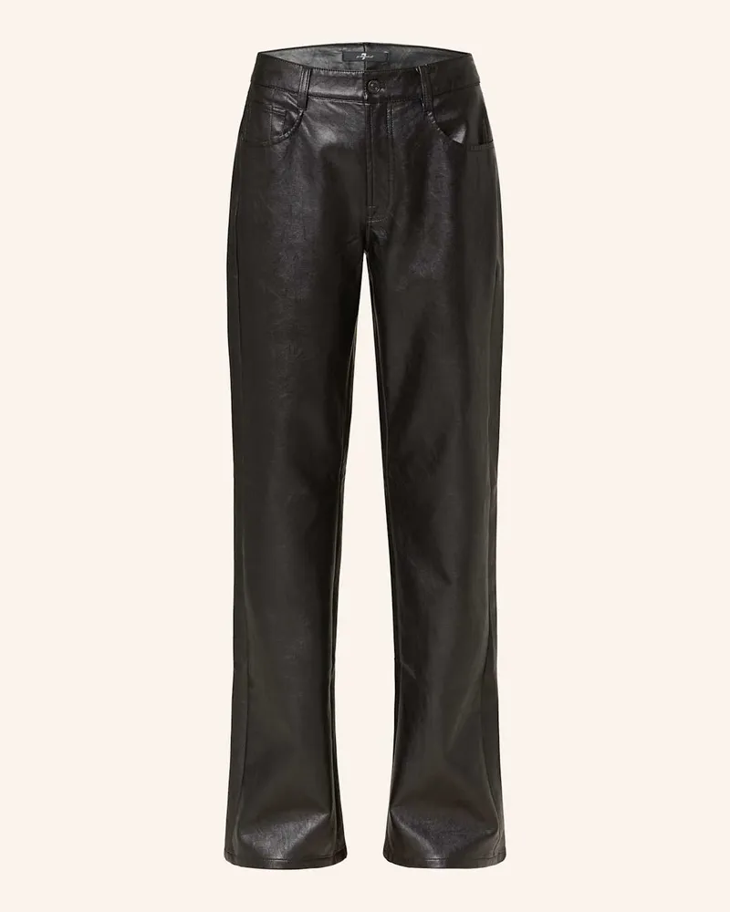 7 for all mankind Hose in Lederoptik Schwarz