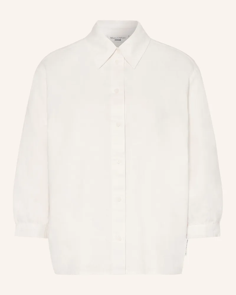 Marc O'Polo Hemdbluse Mit Leinen Und 3/4-Arm weiss Weiss
