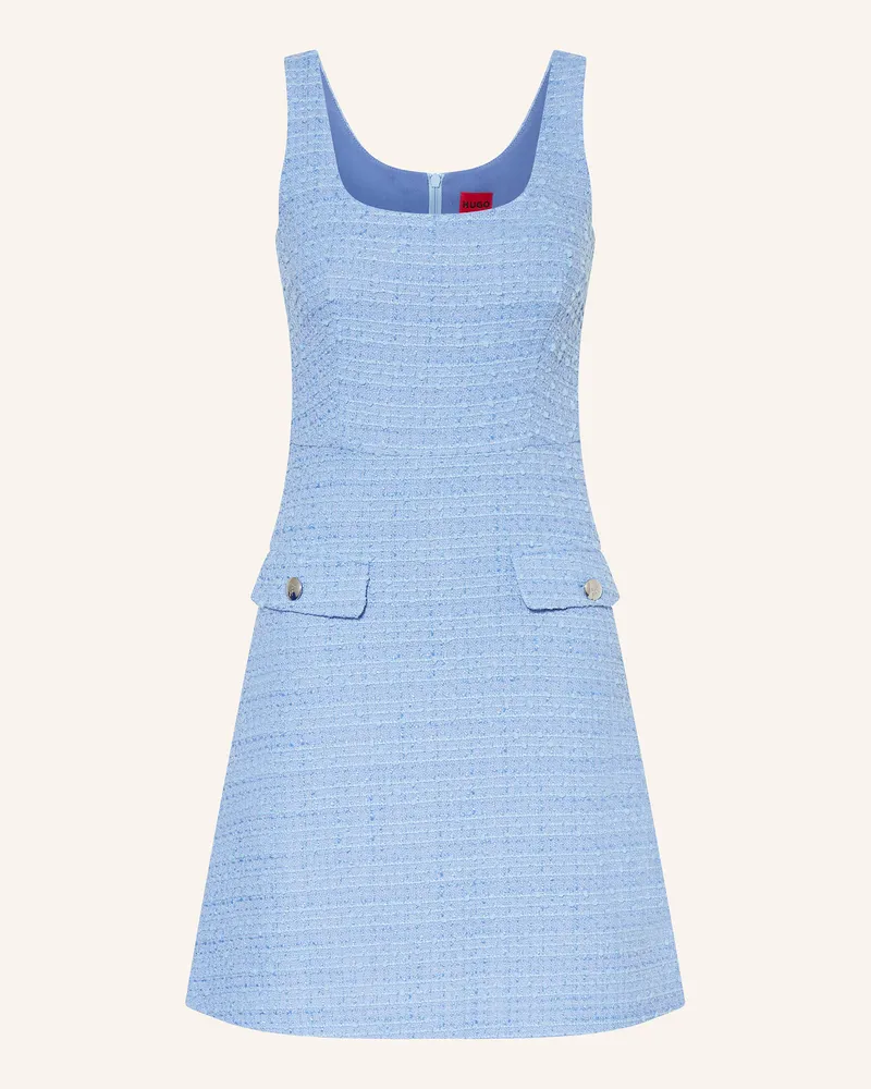 HUGO BOSS Tweed-Kleid KILERA Hellblau