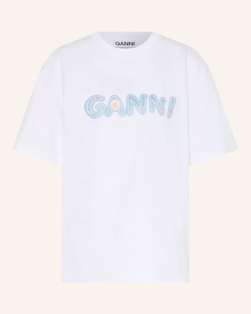 Ganni T-Shirt weiss Weiss