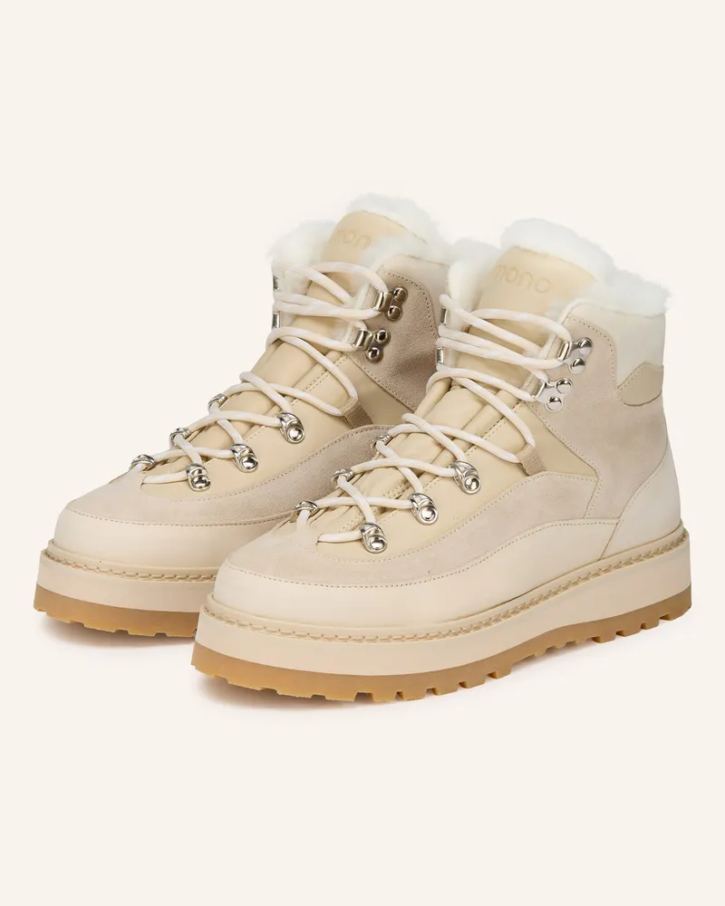 Mono Schnürboots Tag Cap weiss Creme