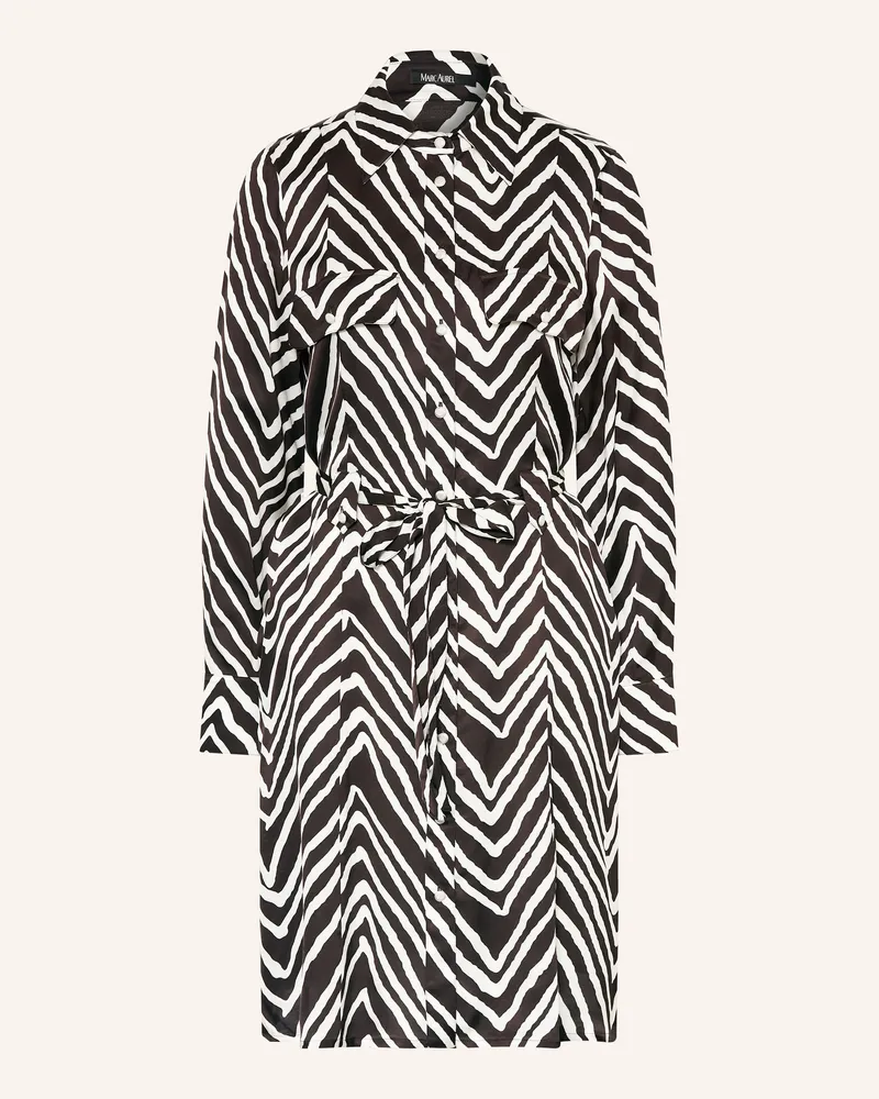 MARC AUREL Hemdblusenkleid aus Satin Schwarz