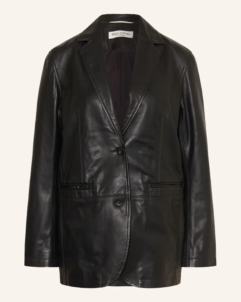 Marc O'Polo Lederblazer schwarz Schwarz