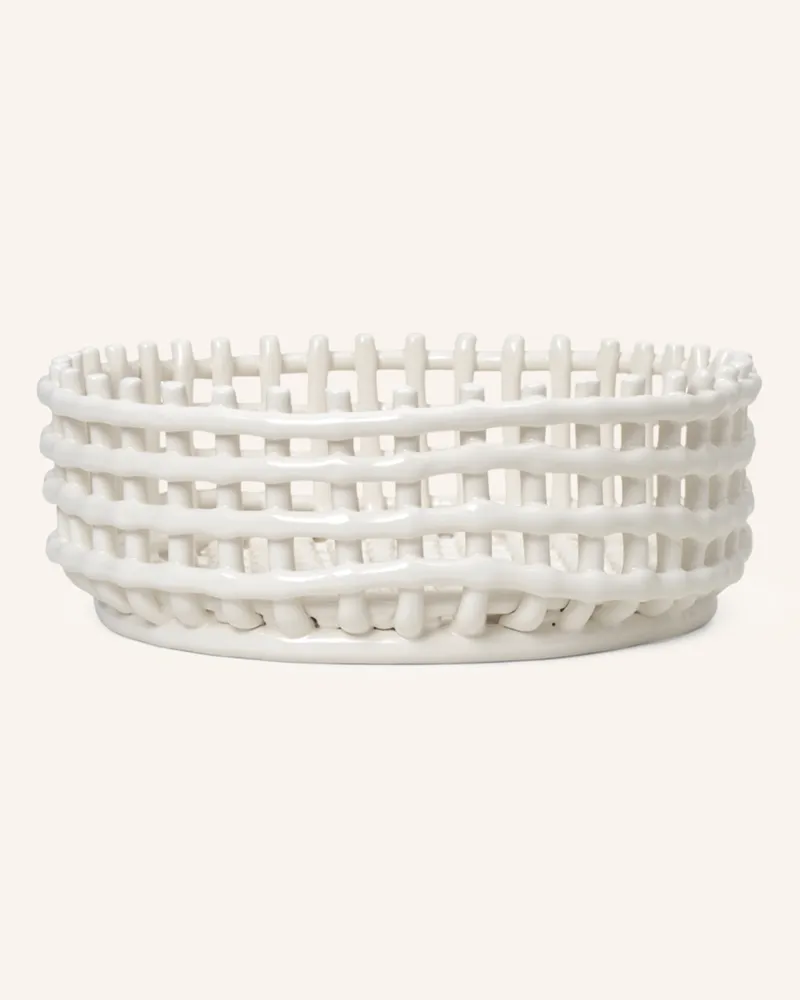 ferm LIVING Korb Ceramic weiss Weiss