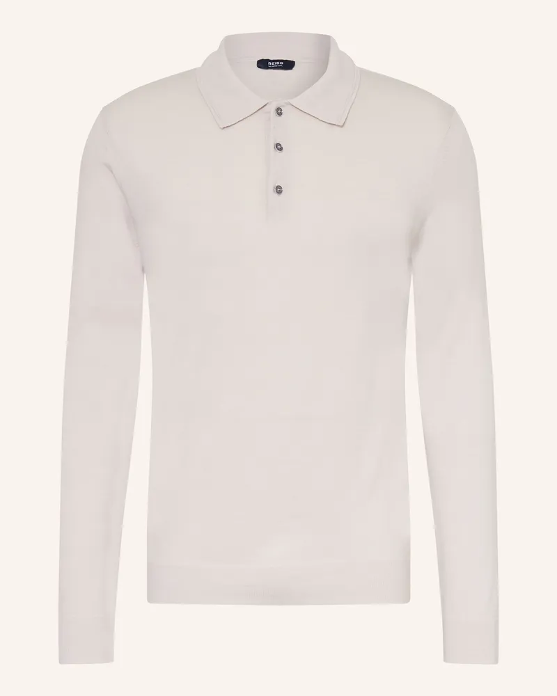Reiss Strick-Poloshirt Trafford beige Camel