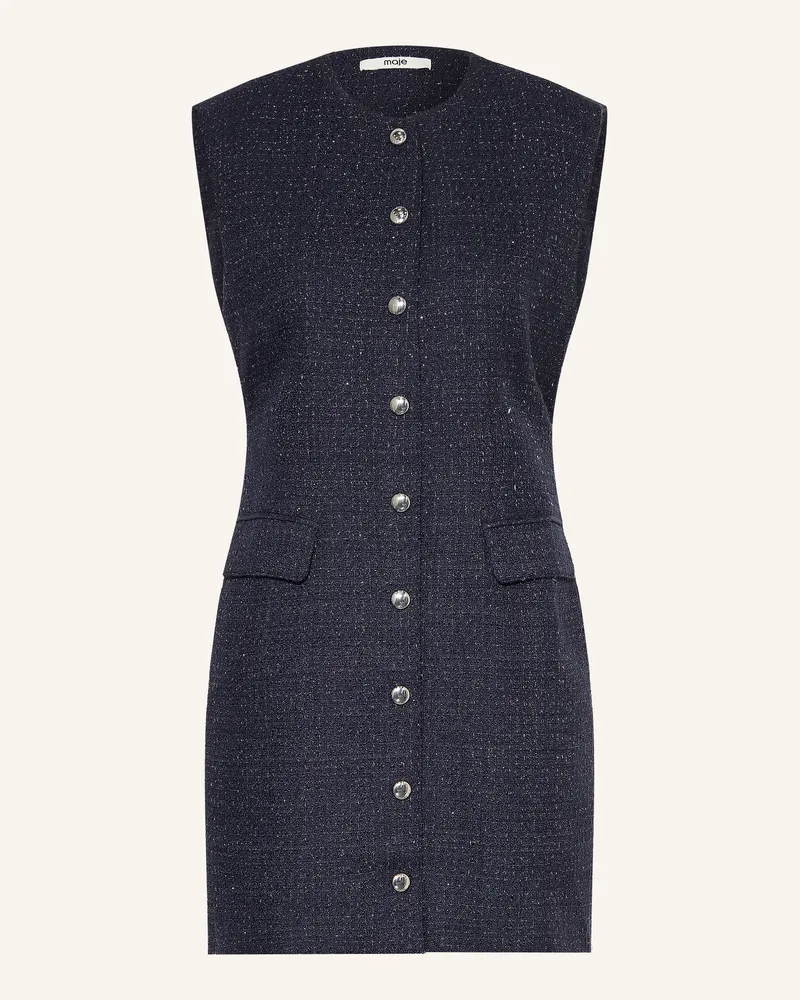 Maje Etuikleid Aus Tweed Mit Glitzergarn blau Dunkelblau