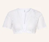 Dirndlbluse Mit Spitze Im Materialmix weiss
