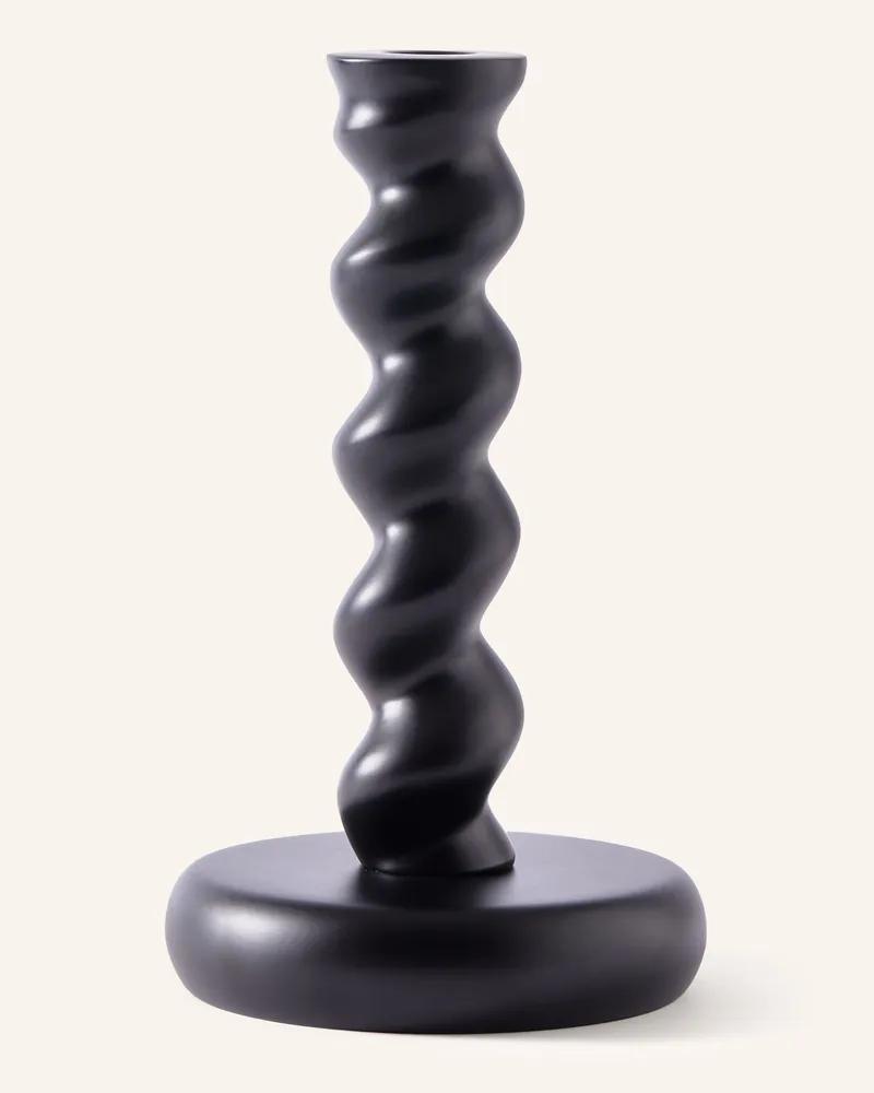 POLSPOTTEN Kerzenhalter Twister M schwarz Schwarz