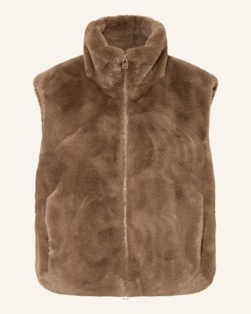 Darling Harbour Kunstfell-Weste braun Toffee