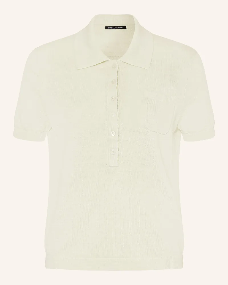 Luisa Cerano Strick-Poloshirt Aus Leinen gruen Mint