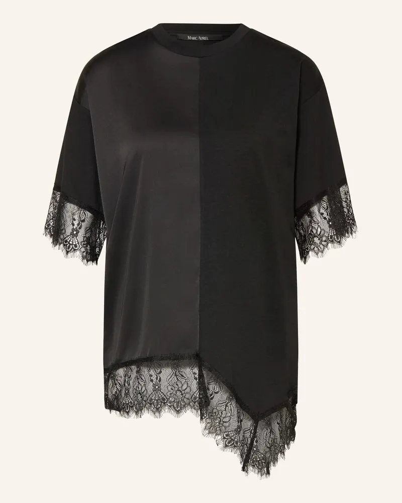 MARC AUREL T-Shirt Im Materialmix Mit Spitze schwarz Schwarz