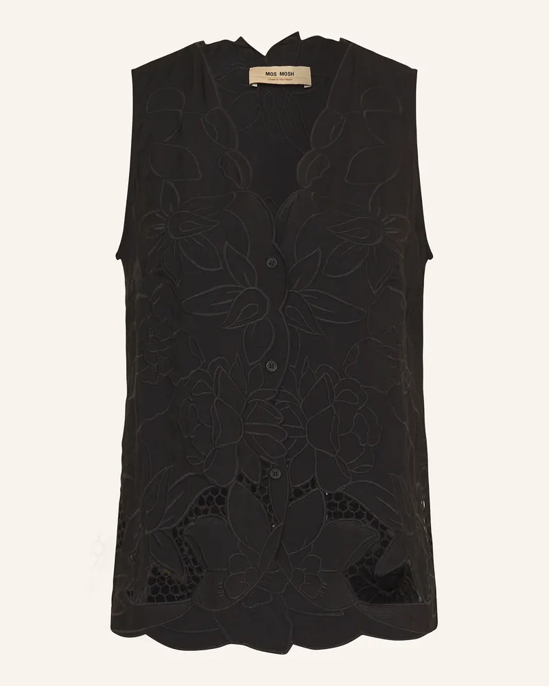 Mos Mosh Top MMDAIMA aus Lochspitze mit Cut-outs Schwarz