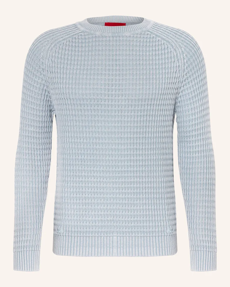 HUGO BOSS Leinenpullover SARDELLO Hellblau