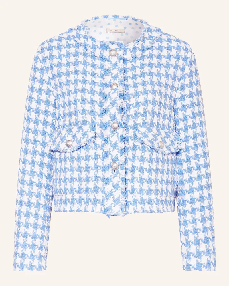 lilienfels Kastenjacke aus Bouclé Hellblau