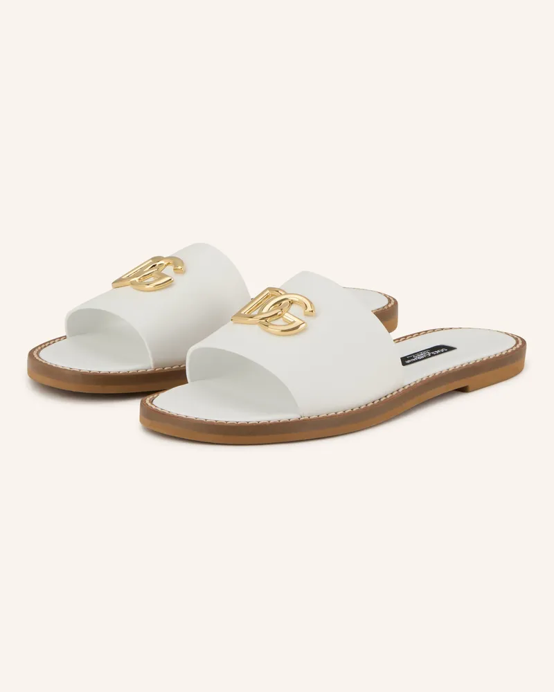 Dolce & Gabbana Pantoletten Weiss