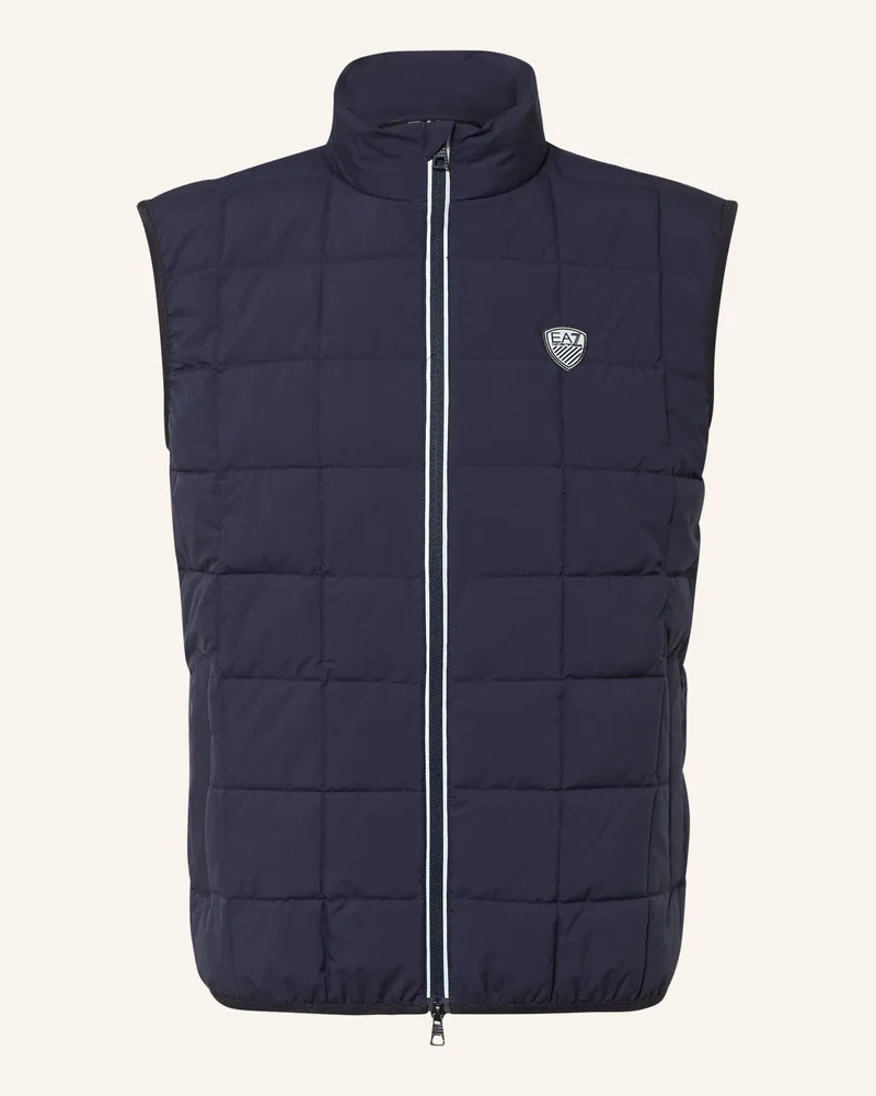 EA7 Steppweste blau Dunkelblau