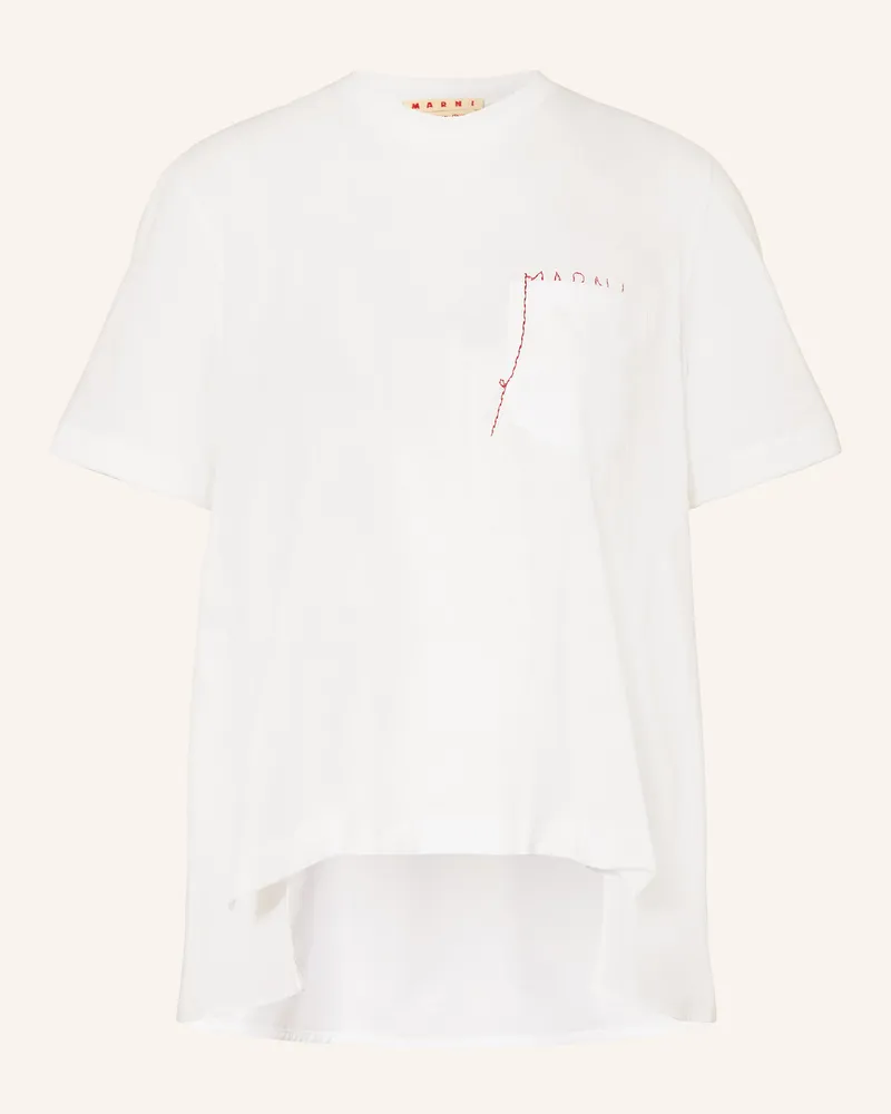 Marni T-Shirt im Materialmix Weiss