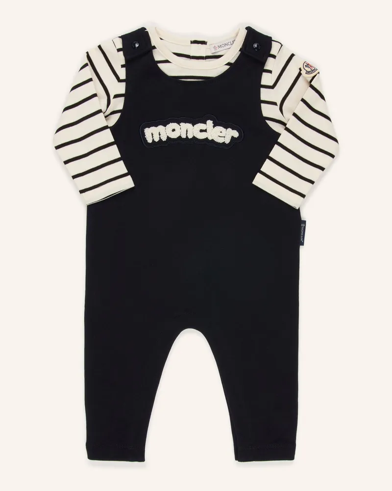 Moncler Set: Latzhose Und Longsleeve blau Dunkelblau