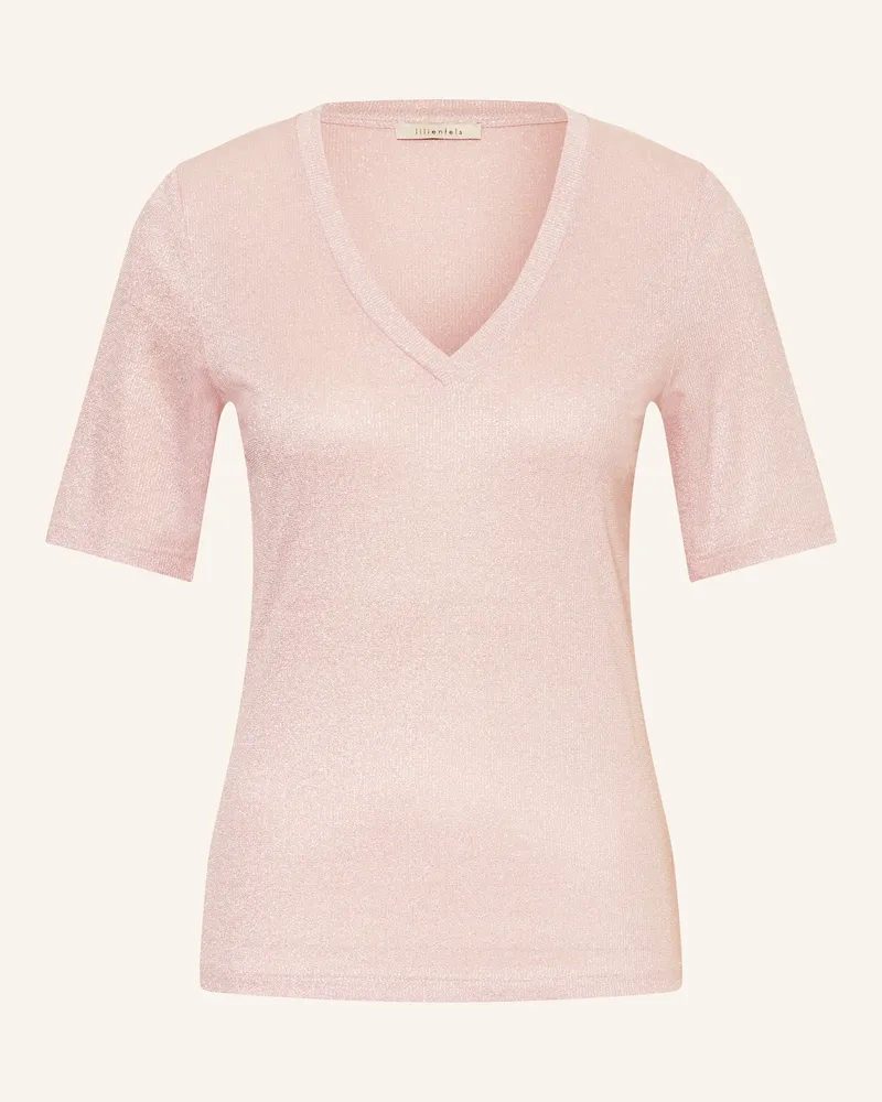 lilienfels T-Shirt mit Glitzergarn Rosé