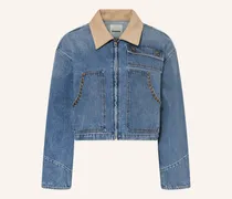 Jeansjacke mit Schmucksteinen