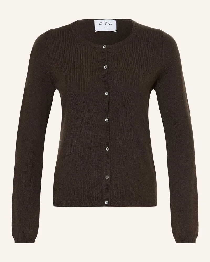 FTC Cashmere Strickjacke Aus Cashmere braun Dunkelbraun