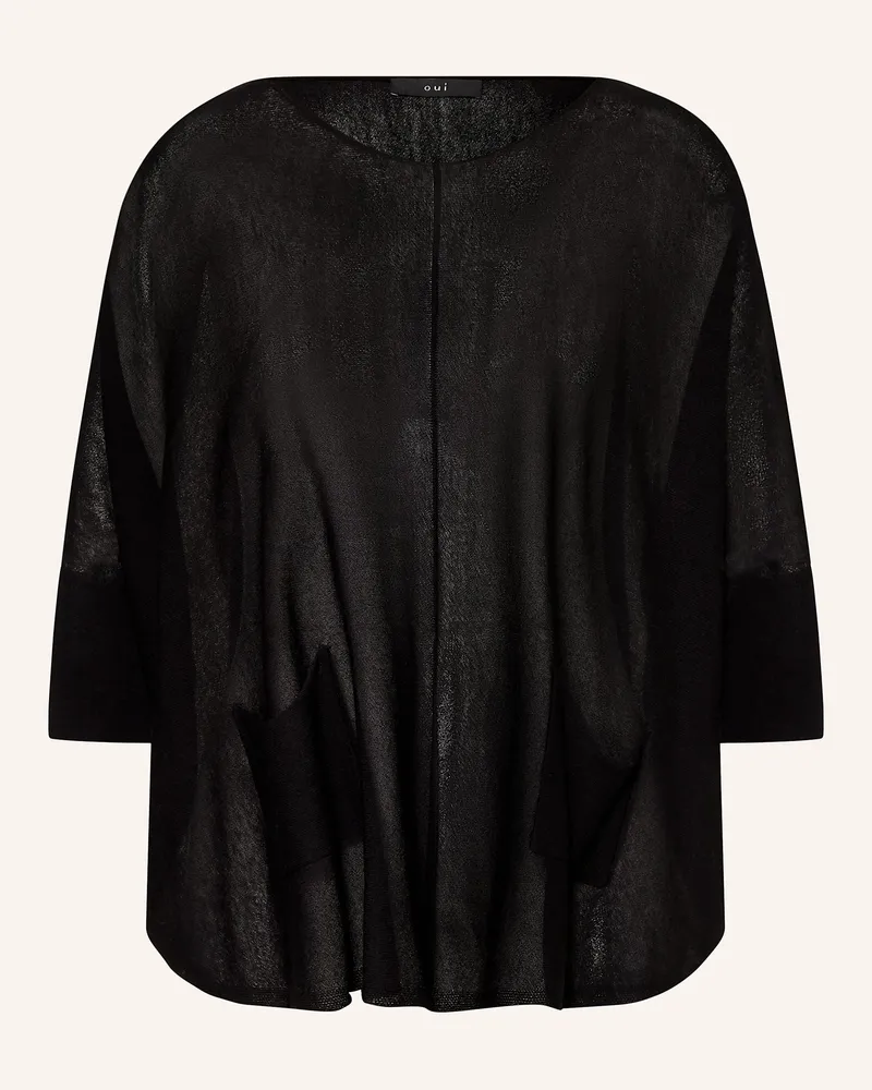 Oui  Pullover mit 3/4-Arm Schwarz