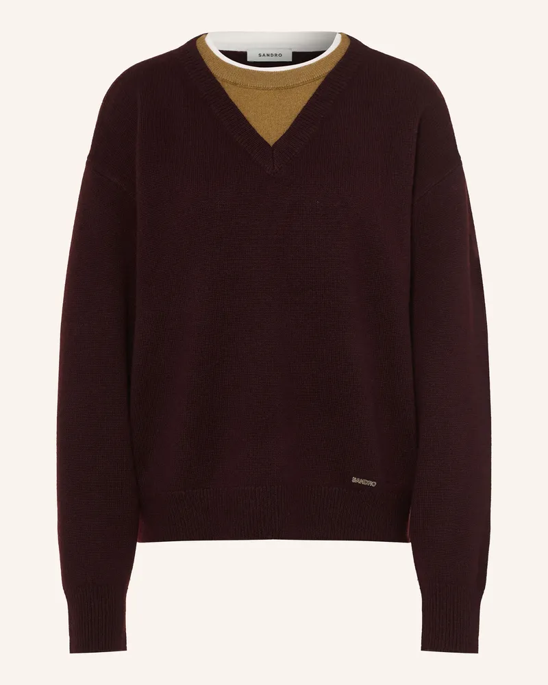 Sandro Pullover rot Dunkelrot