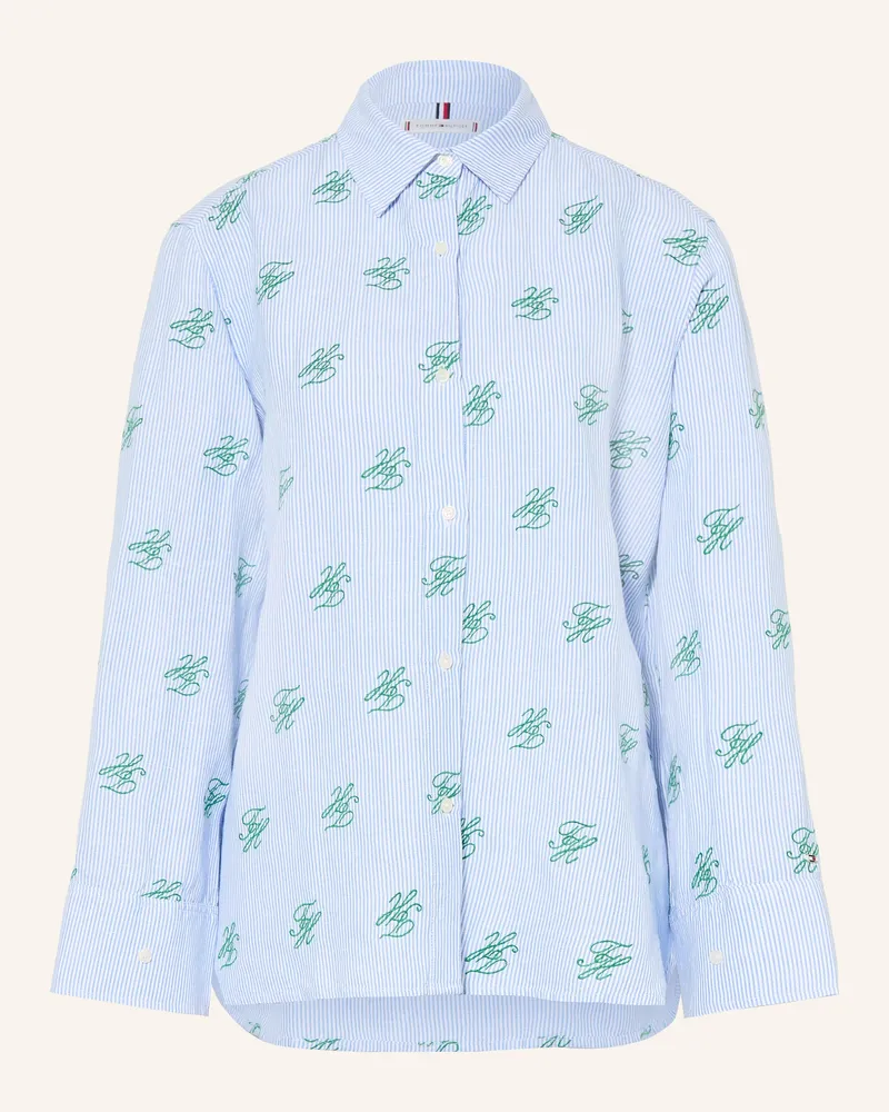 Tommy Hilfiger Hemdbluse mit Leinen Hellblau