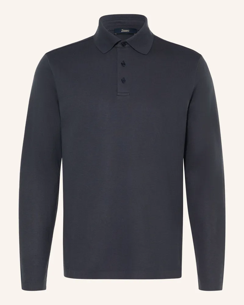 Herno Jersey-Poloshirt blau Dunkelblau