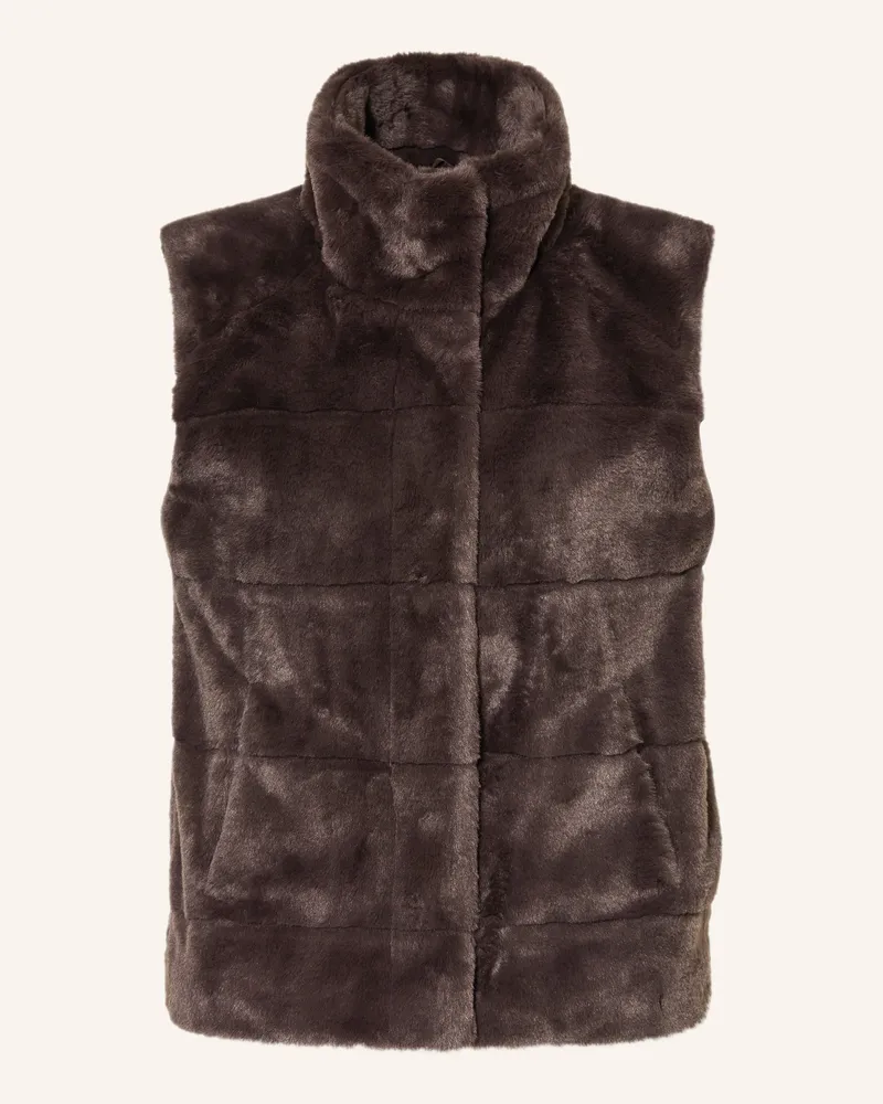 monari Kunstfell-Weste Dunkelbraun